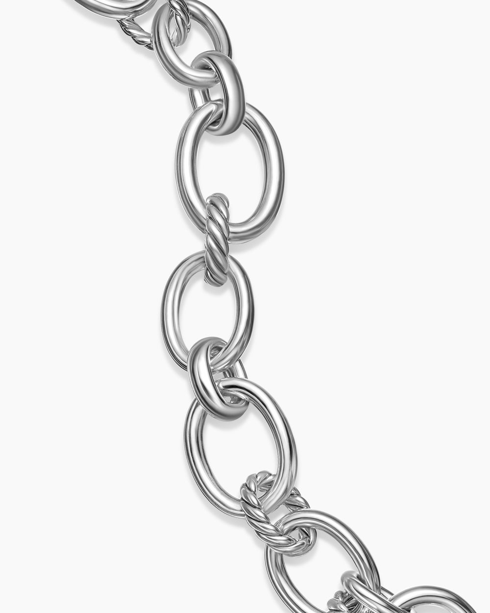 Womens DY Mercer Chain Bracelet in Sterling Silver with Diamonds, 20mm