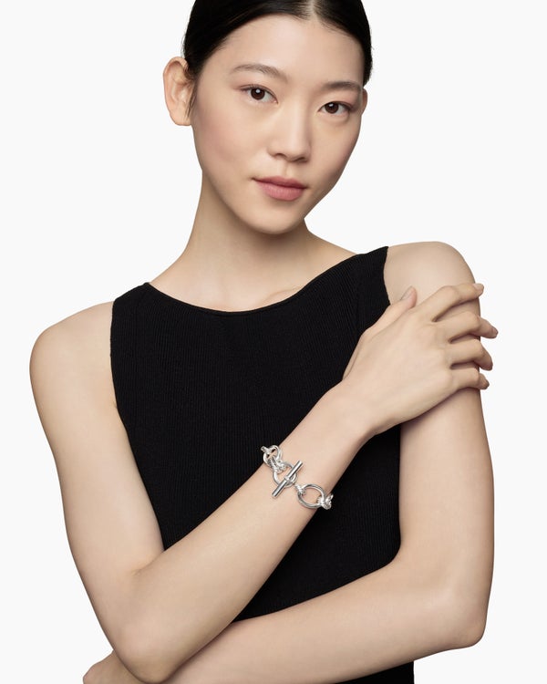 Bracelet chaîne DY Mercer® en argent sterling avec diamants, 25 mm