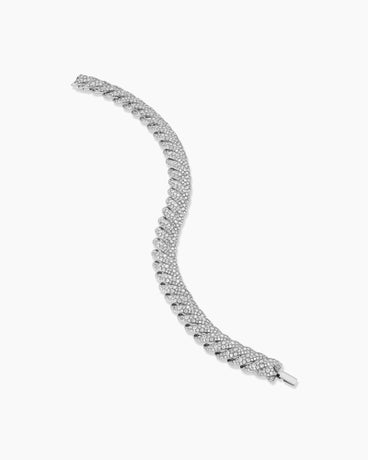 Sculpted Cable Bracelet in 18K White Gold with Diamonds