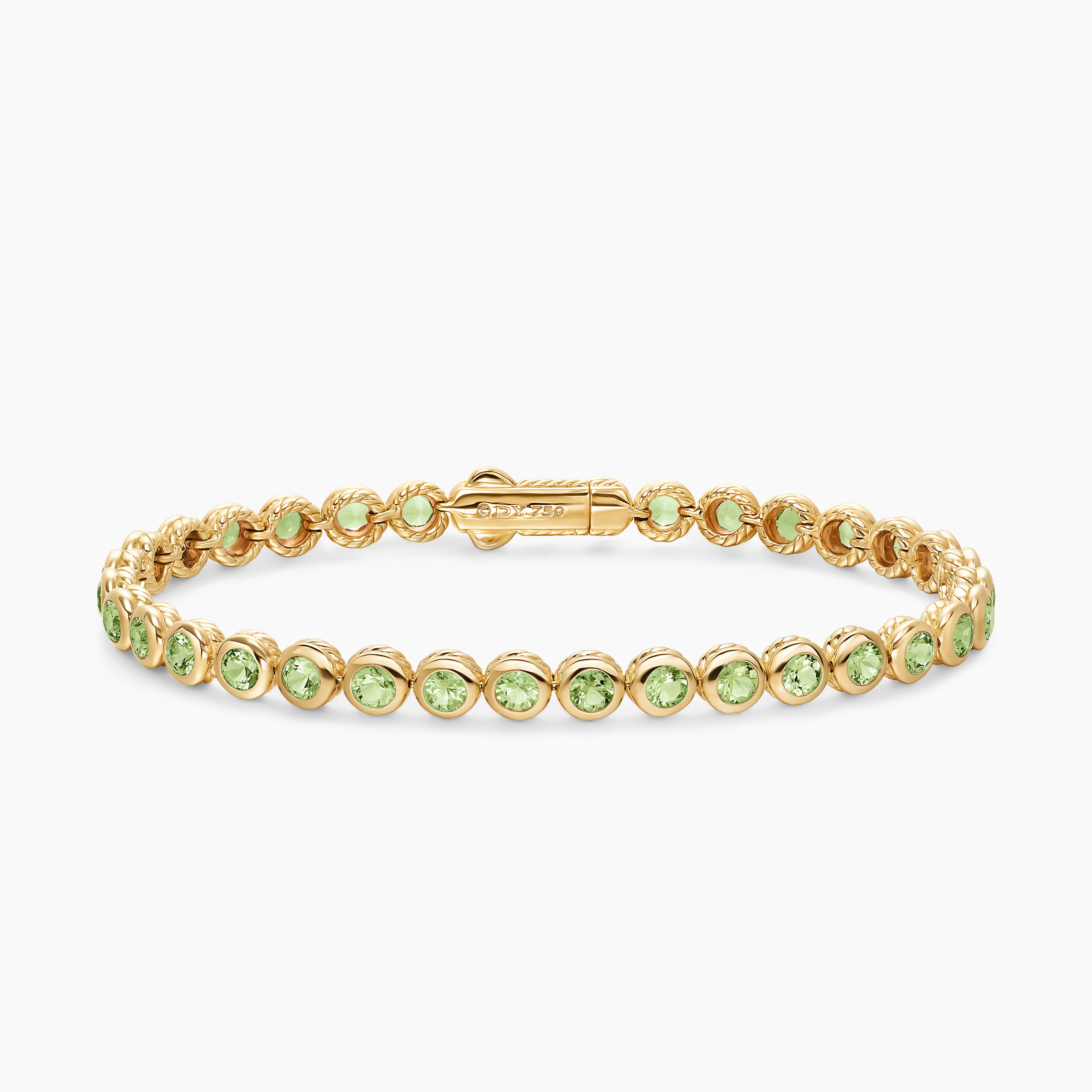 Womens Bezel Set Tennis Bracelet in 18K Yellow Gold, 4.7mm