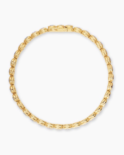 Womens Bezel Set Tennis Bracelet in 18K Yellow Gold, 4.7mm