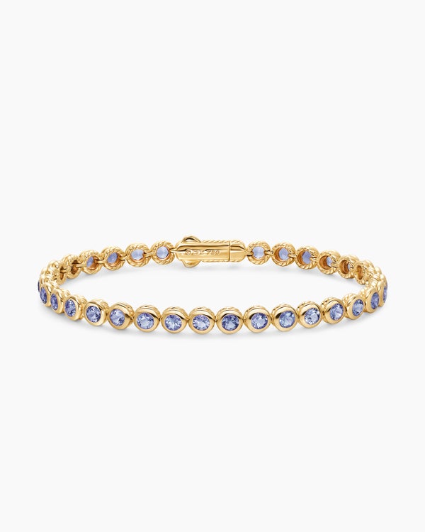 Bezel Set Tennis Bracelet in 18K Yellow Gold, 4.7mm