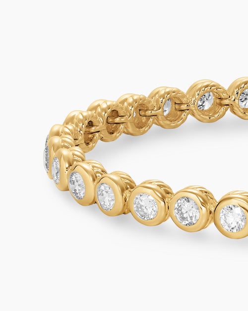 Womens Bezel Set Tennis Bracelet in 18K Yellow Gold with Diamonds, 4.7mm
