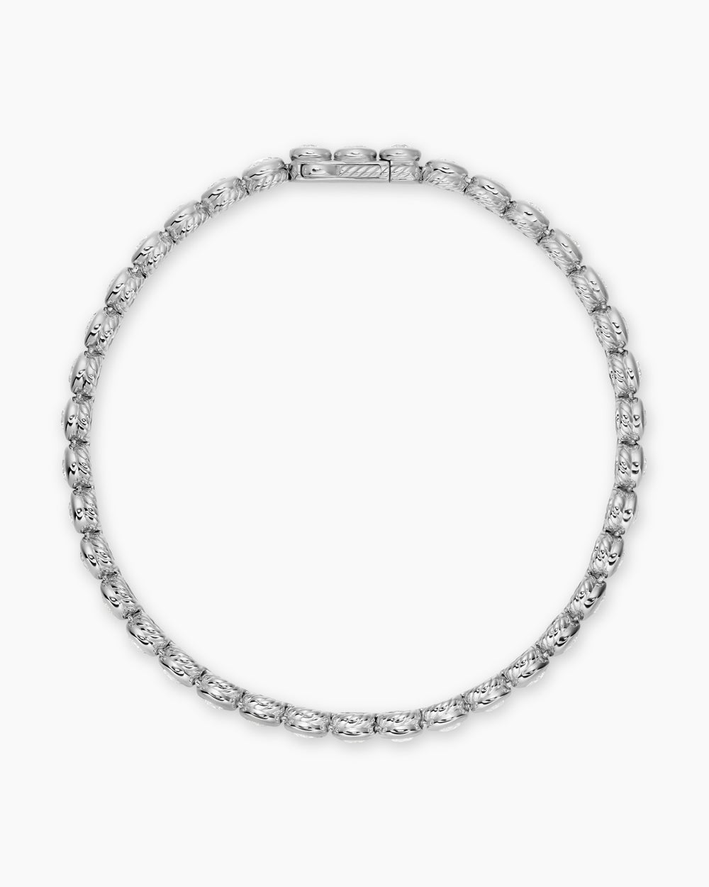 Womens Bezel Set Tennis Bracelet in 18K White Gold with Diamonds, 4.7mm