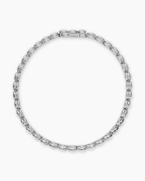 Womens Bezel Set Tennis Bracelet in 18K White Gold with Diamonds, 4.7mm