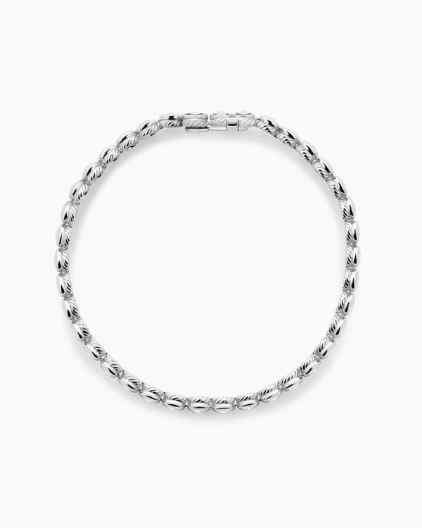 Bezel Set Tennis Bracelet in 18K White Gold, 4.7mm