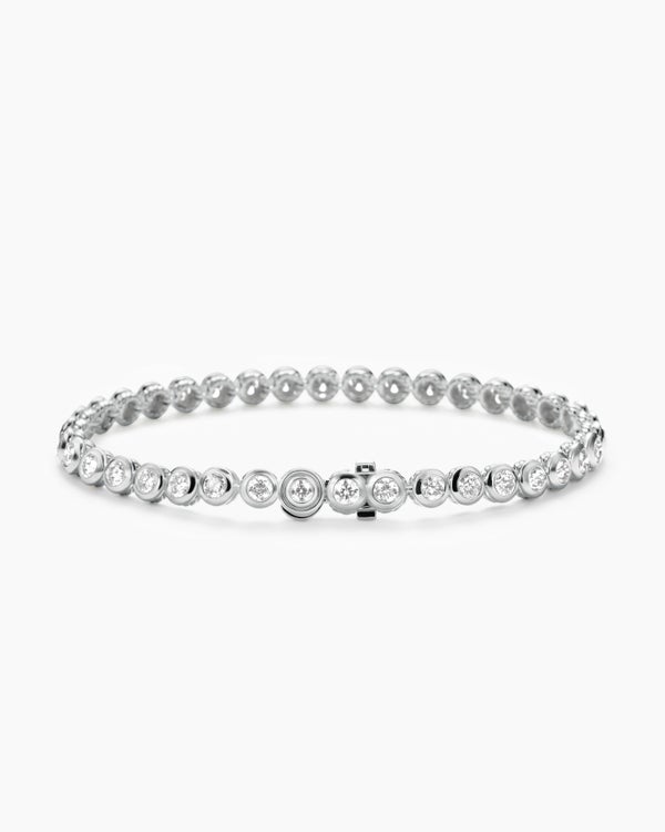 Bezel Set Tennis Bracelet in 18K White Gold, 4.7mm