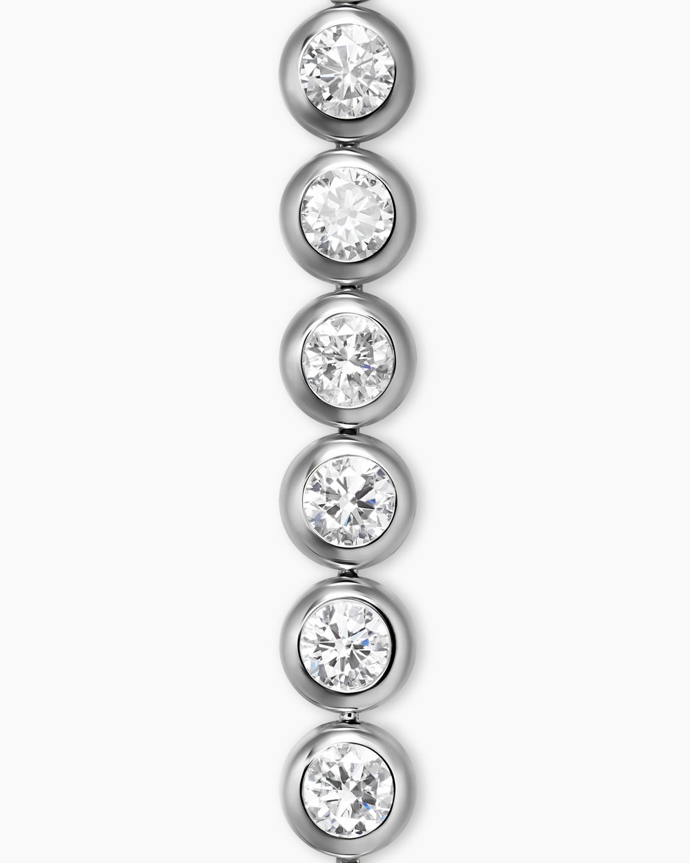 Womens Bezel Set Tennis Bracelet in 18K White Gold with Diamonds, 4.7mm
