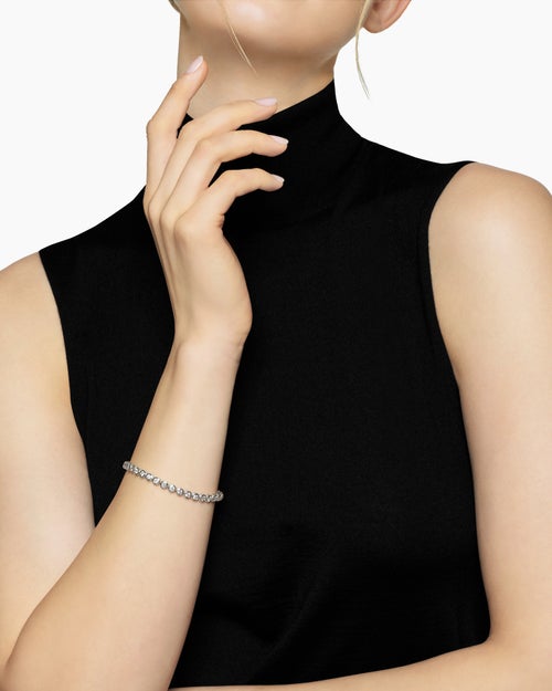 Womens Bezel Set Tennis Bracelet in 18ct White Gold with Diamonds, 4.7mm