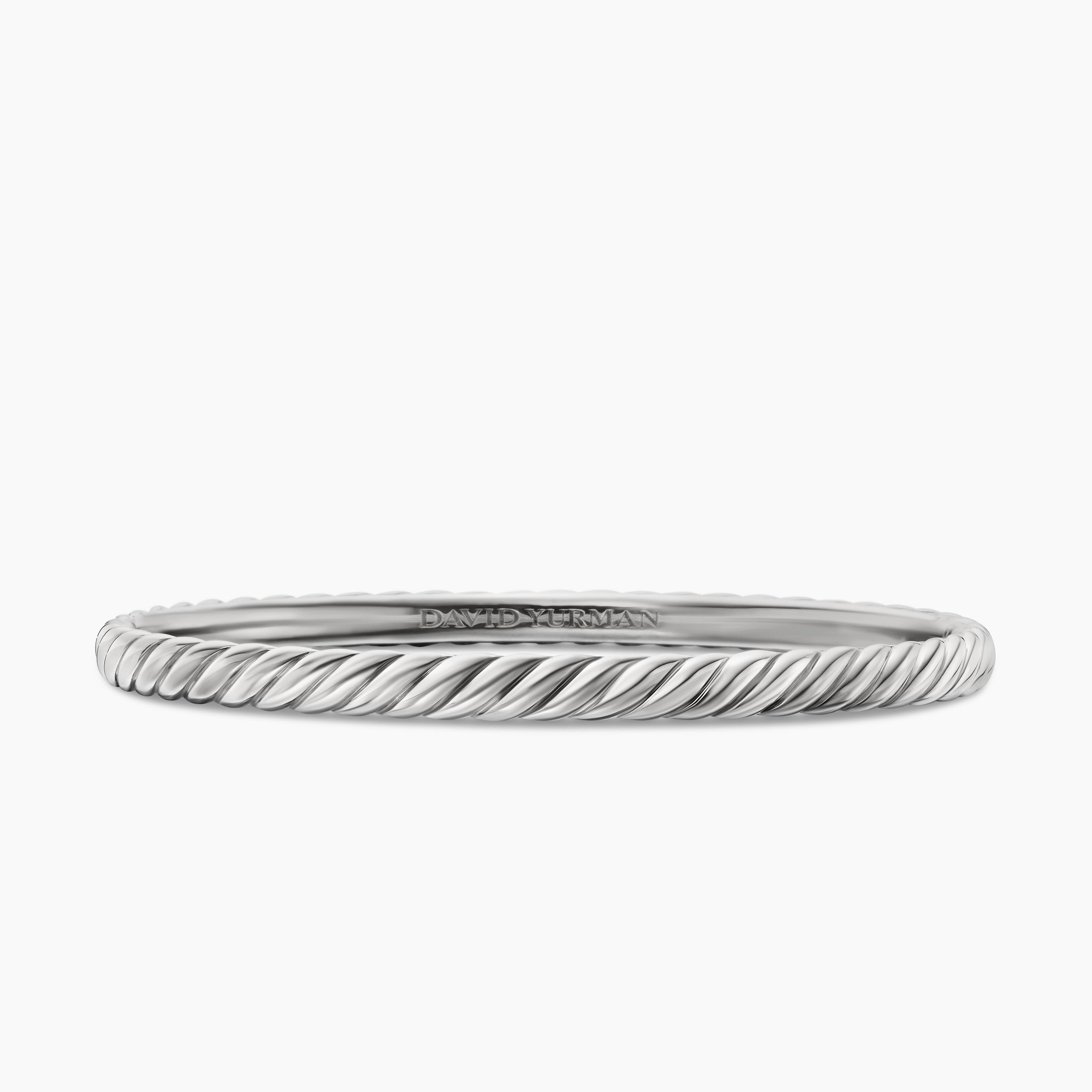 Bracelet jonc Sculpted Cable en or blanc 18 carats, 4,6 mm femmes 