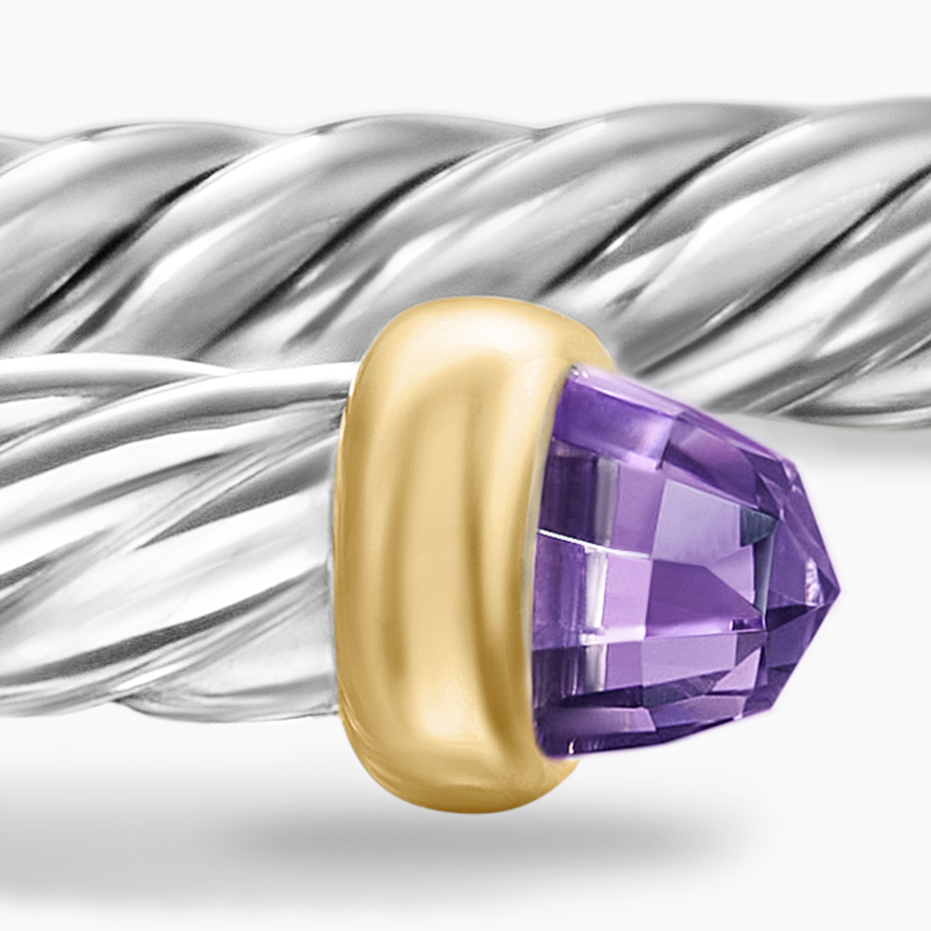 Cable Flex Bracelet in Sterling Silver with 14K Yellow Gold