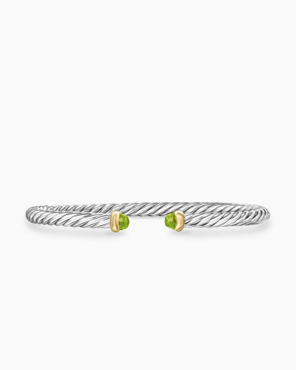 David Yurman | Cable Flex Bracelet in Sterling Silver with 14K Yellow Gold, 4mm