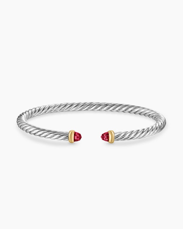 Bracelet Cable Flex en argent sterling avec or jaune 14 carats, 4 mm