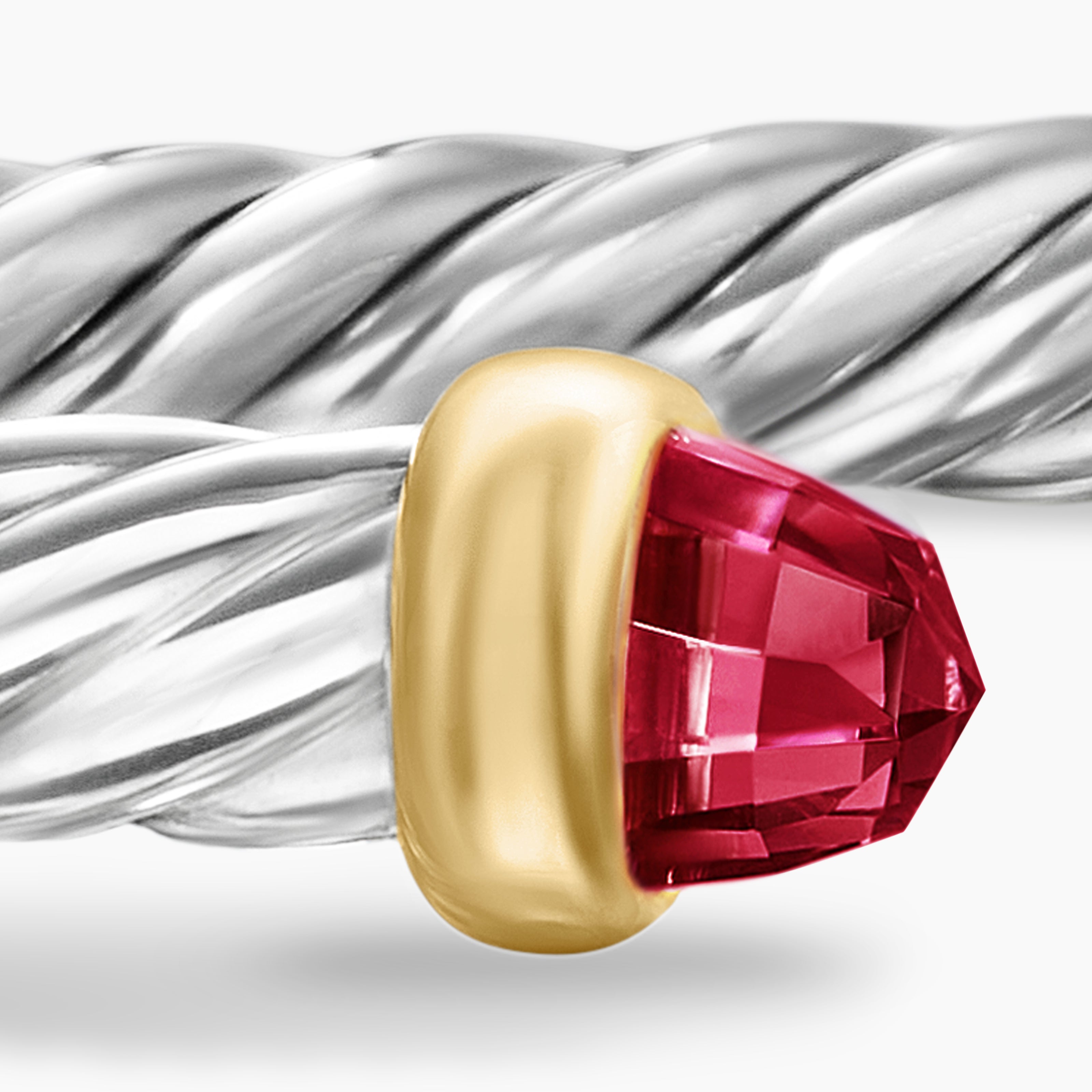 Cable Flex Bracelet in Sterling Silver with 14K Yellow Gold