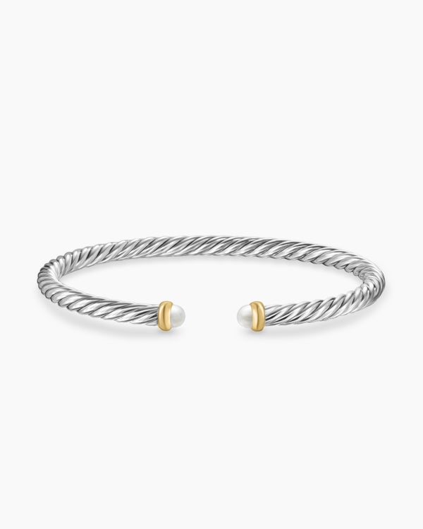 Bracelet Cable Flex en argent sterling avec or jaune 14 carats, 4 mm