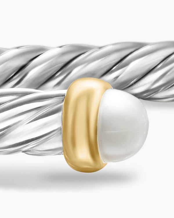Bracelet Cable Flex en argent sterling avec or jaune 14 carats, 4 mm