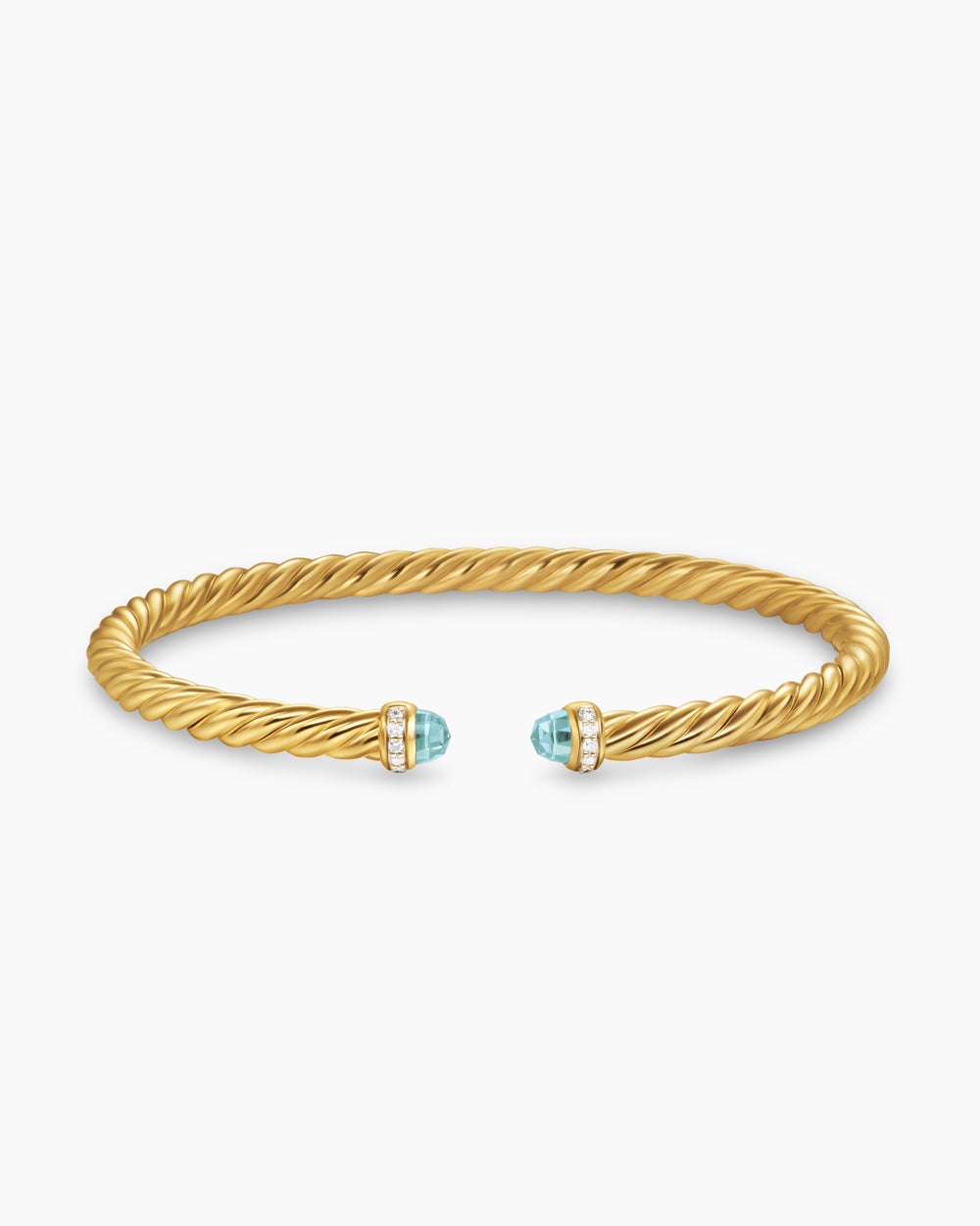 Womens Cablespira Flex Bracelet in 18K Yellow Gold with Diamonds, 4mm