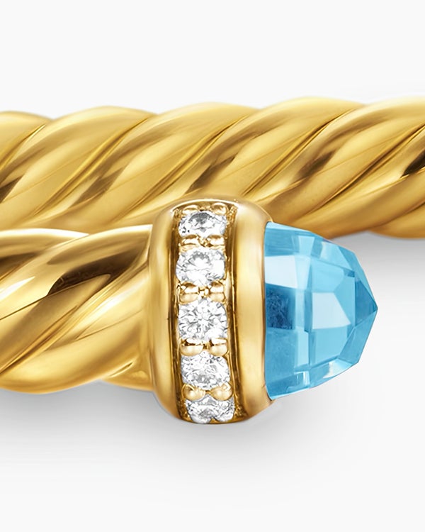 Cablespira Flex Bracelet in 18K Yellow Gold with Diamonds, 4mm