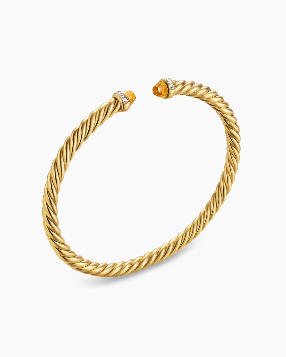 Womens Cablespira Flex Bracelet in 18K Yellow Gold with Diamonds, 4mm