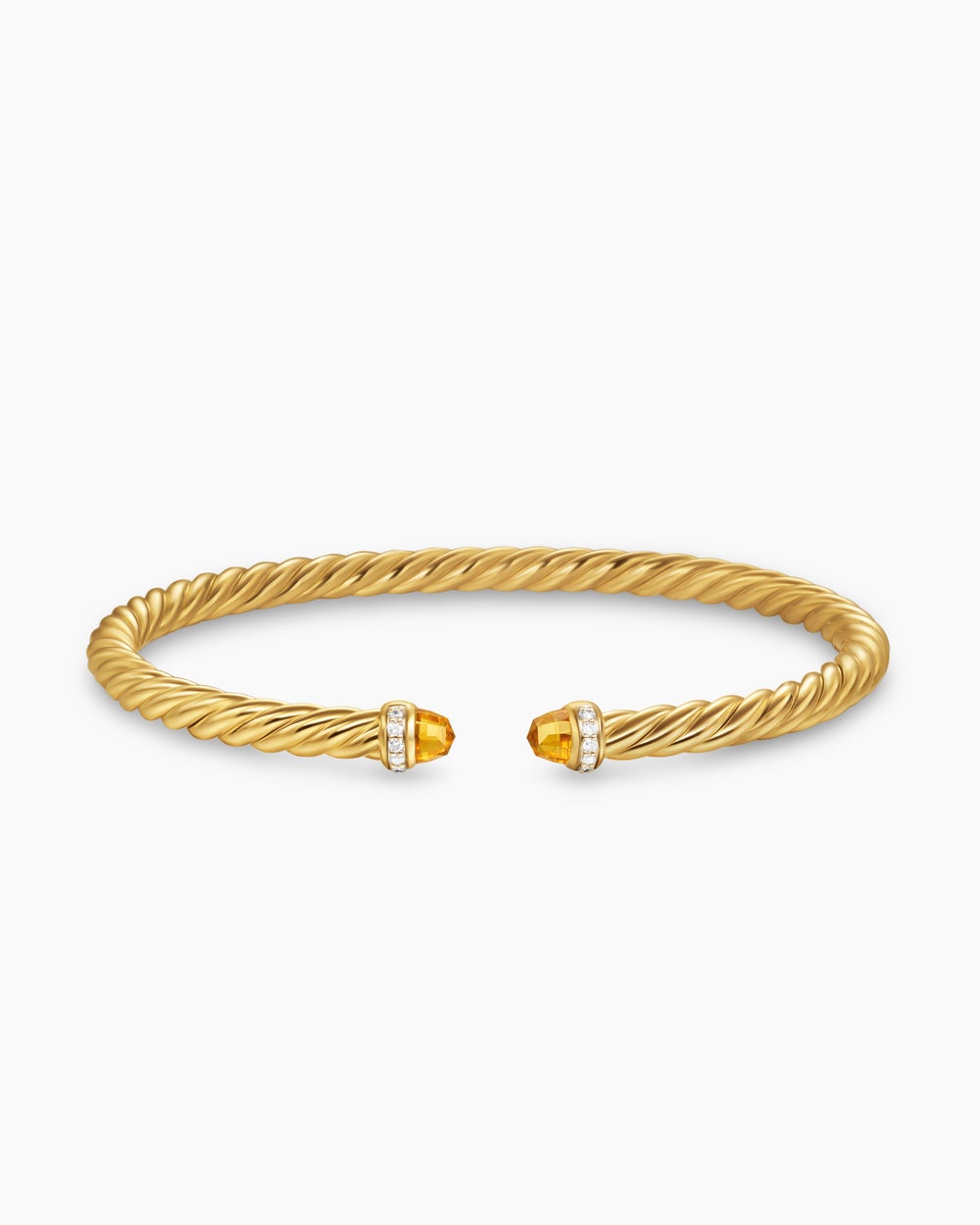 Womens Cablespira Flex Bracelet in 18K Yellow Gold with Diamonds, 4mm