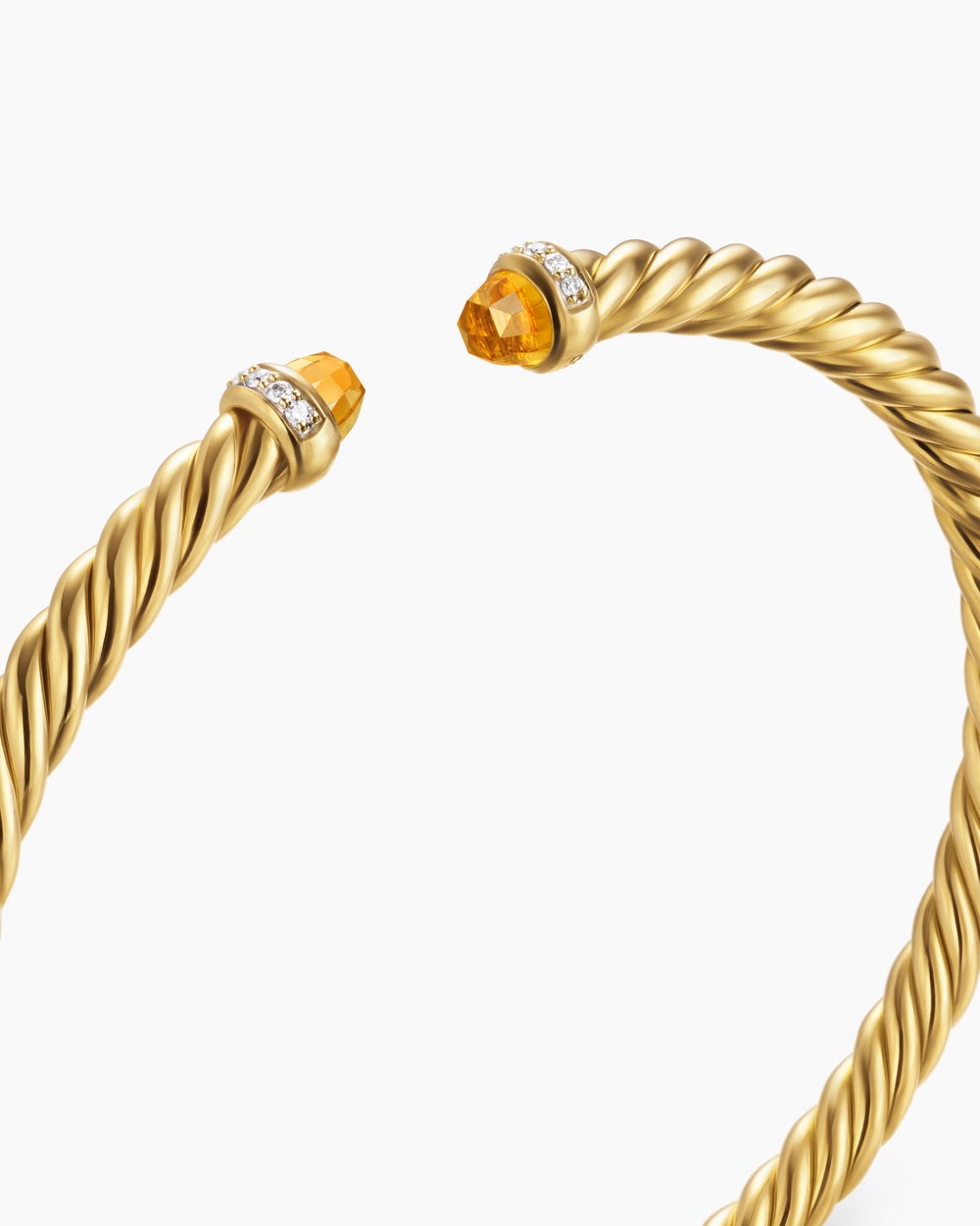 Womens Cablespira Flex Bracelet in 18K Yellow Gold with Diamonds, 4mm