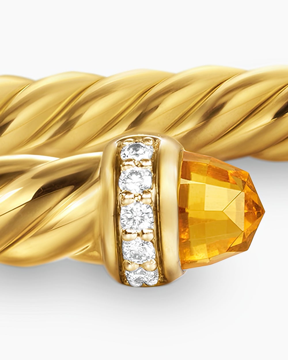 Womens Cablespira Flex Bracelet in 18K Yellow Gold with Diamonds, 4mm