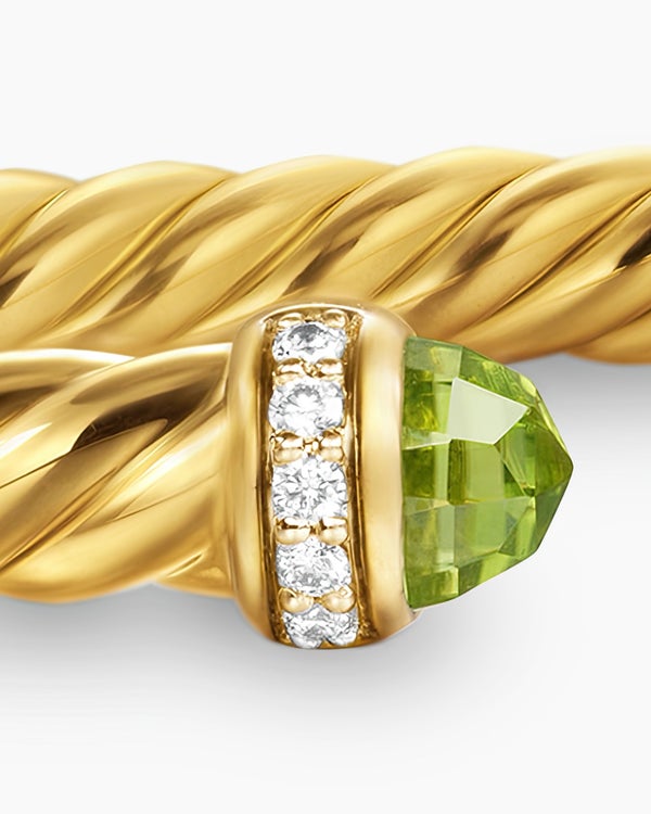 Cablespira Flex Bracelet in 18K Yellow Gold with Diamonds, 4mm