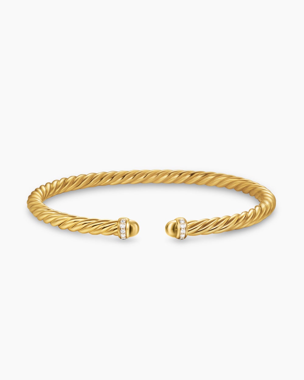 Womens Cablespira Flex Bracelet in 18K Yellow Gold with Diamonds, 4mm