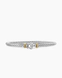 Cable Flex Buckle Bracelet in Sterling Silver with 14K Yellow Gold, 4mm