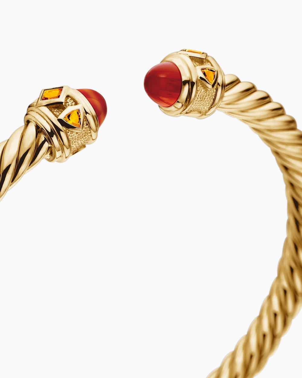 Womens Renaissance® Cablespira® Bracelet in 18K Yellow Gold with Carnelian and Citrine, 5mm