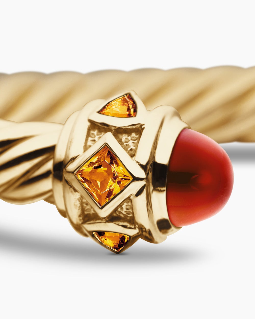 Womens Renaissance® Cablespira® Bracelet in 18K Yellow Gold with Carnelian and Citrine, 5mm