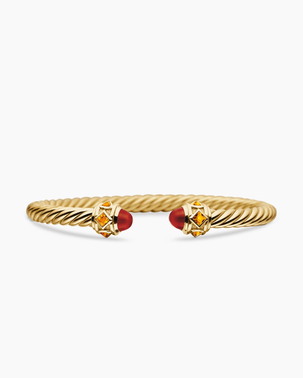 Womens Renaissance® Cablespira® Bracelet in 18K Yellow Gold with Carnelian and Citrine, 5mm