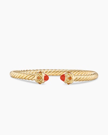 Renaissance® Cablespira Bracelet in 18K Yellow Gold with Carnelian and Citrine, 5mm