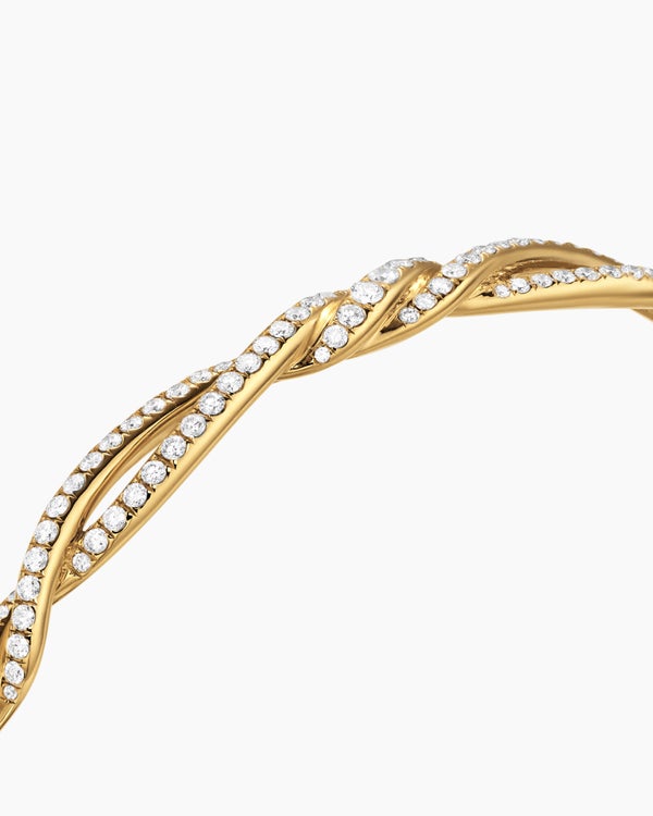Wisteria Bangle Bracelet in 18K Yellow Gold with Diamonds, 5.4mm