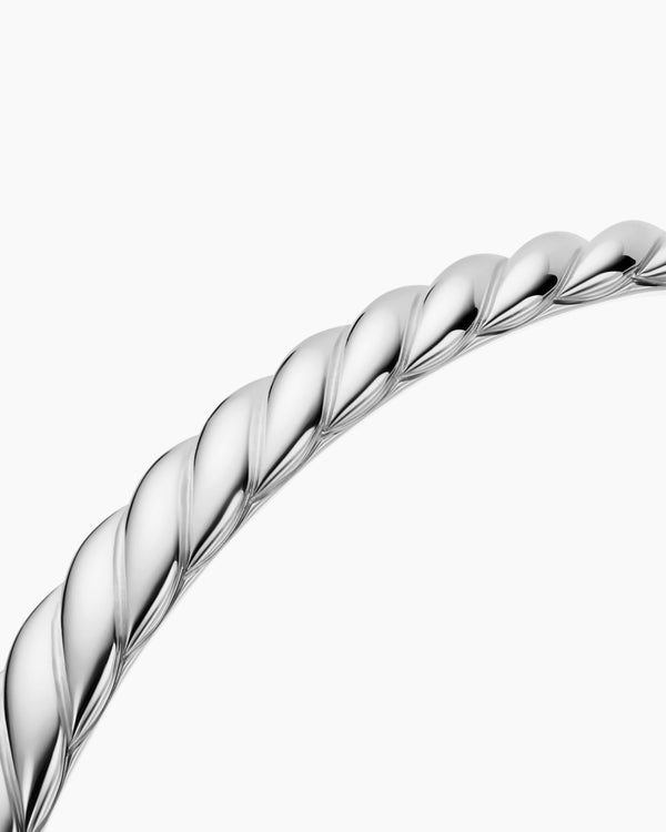 Sculpted Cable Bangle Bracelet in 18K White Gold, 6.2mm