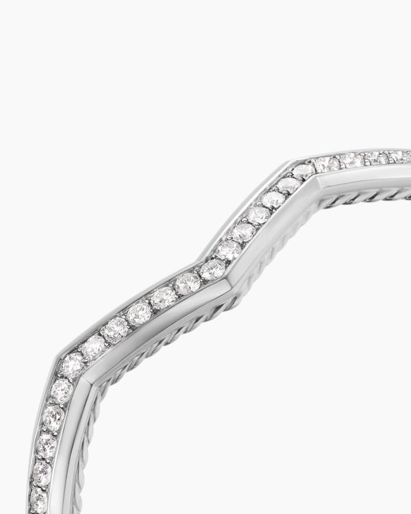 Zig Zag Stax™ Cuff Bracelet in Sterling Silver with Diamonds, 5mm