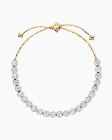Petite Pavé Spiritual Beads Bracelet in 18K Yellow Gold with Diamonds, 5mm