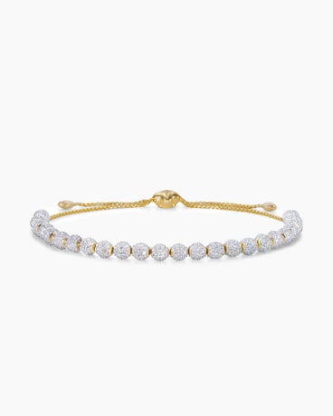 Petite Pavé Spiritual Beads Bracelet in 18K Yellow Gold with Diamonds, 5mm
