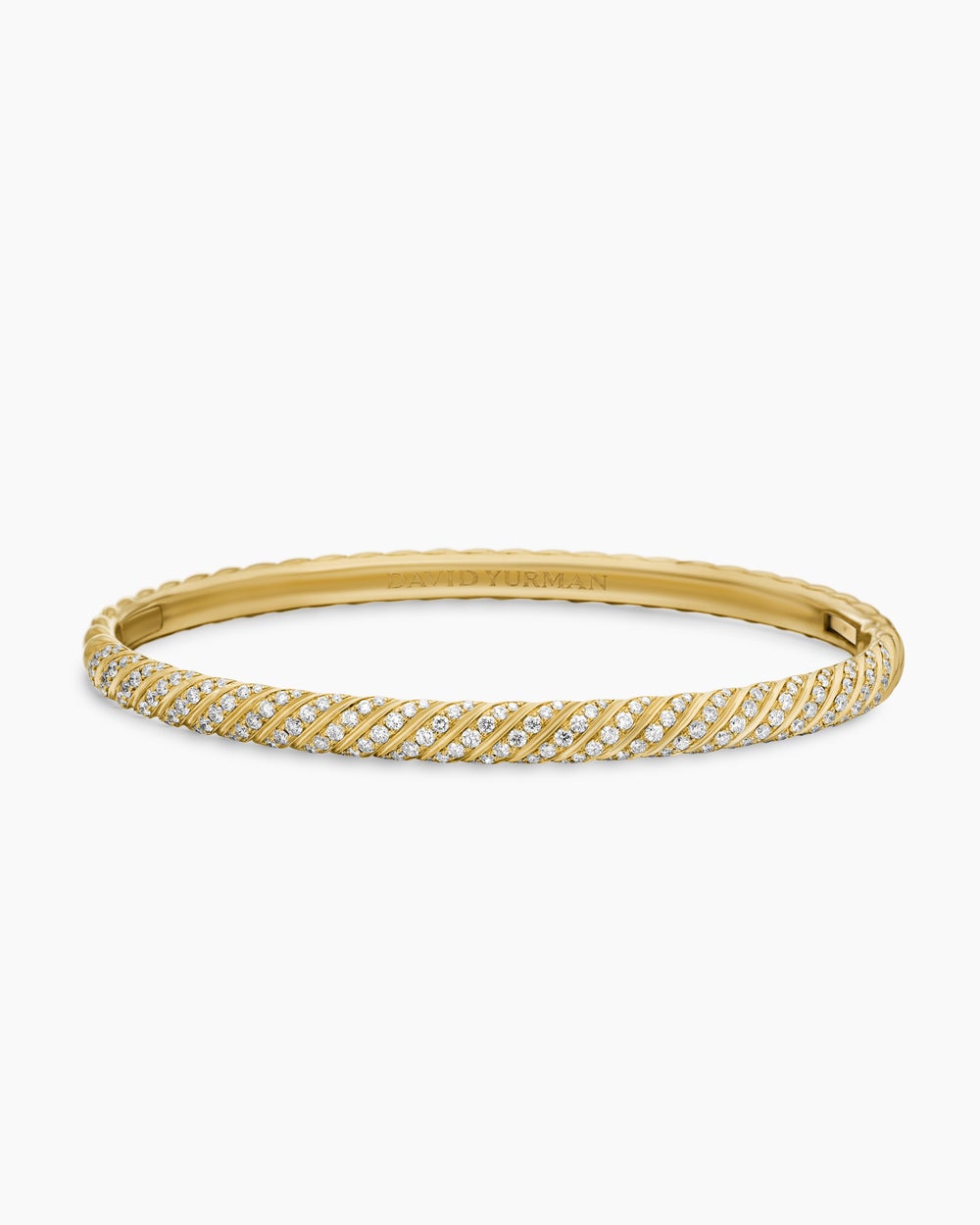 Bracelet jonc Sculpted Cable en or jaune 18 carats et diamants, 4,6 mm femmes