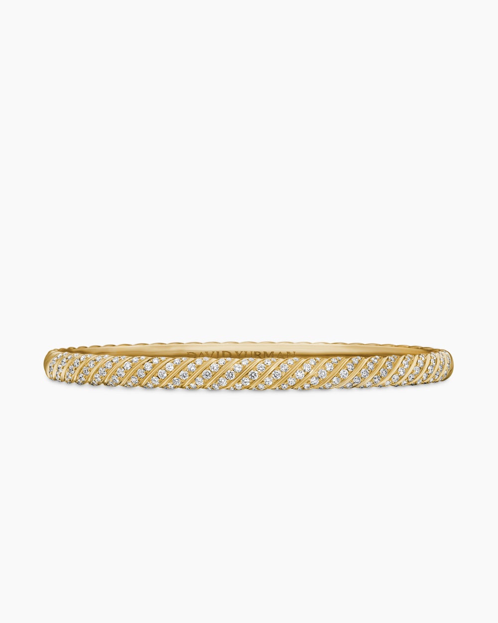Bracelet jonc Sculpted Cable en or jaune 18 carats et diamants, 4,6 mm femmes