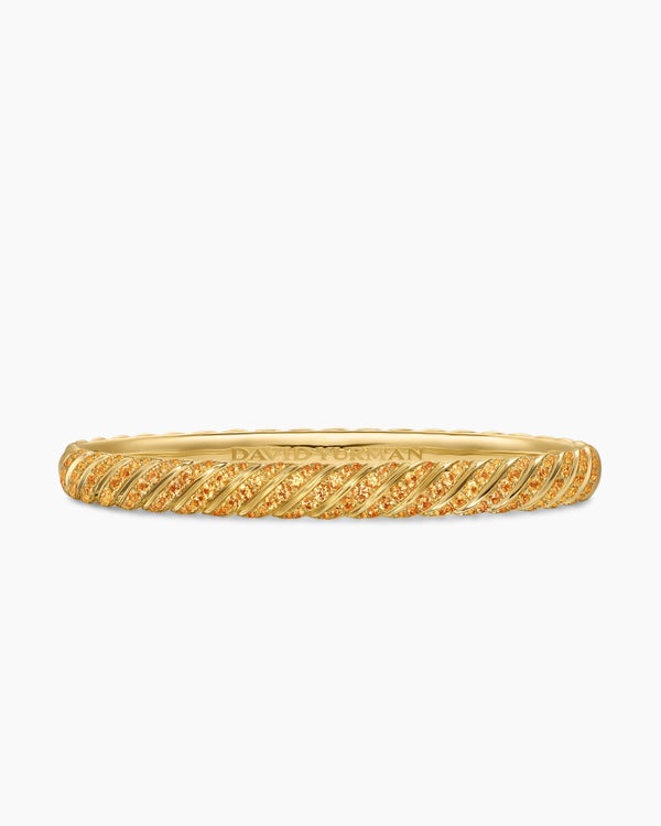 Sculpted Cable Bangle Bracelet in 18K Yellow Gold, 6.2mm