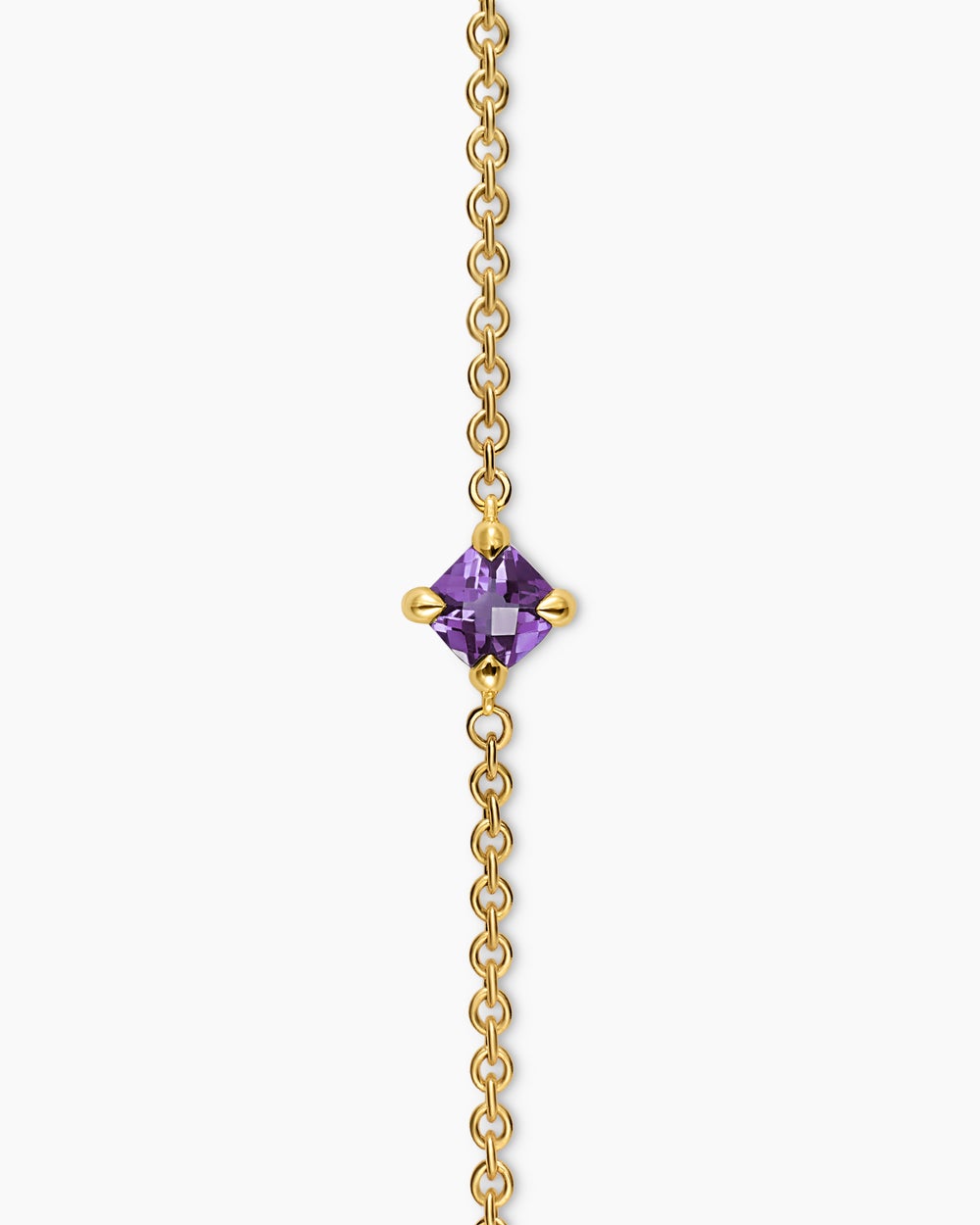 Womens Micro Chatelaine® Chain Bracelet in 18K Yellow Gold with Amethyst, 4mm