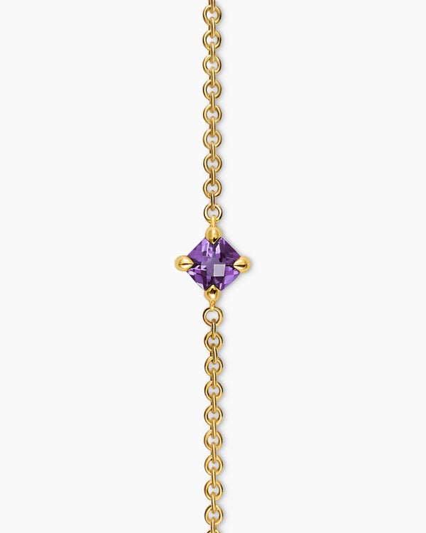 Micro Chatelaine® Chain Bracelet in 18K Yellow Gold with Amethyst, 4mm