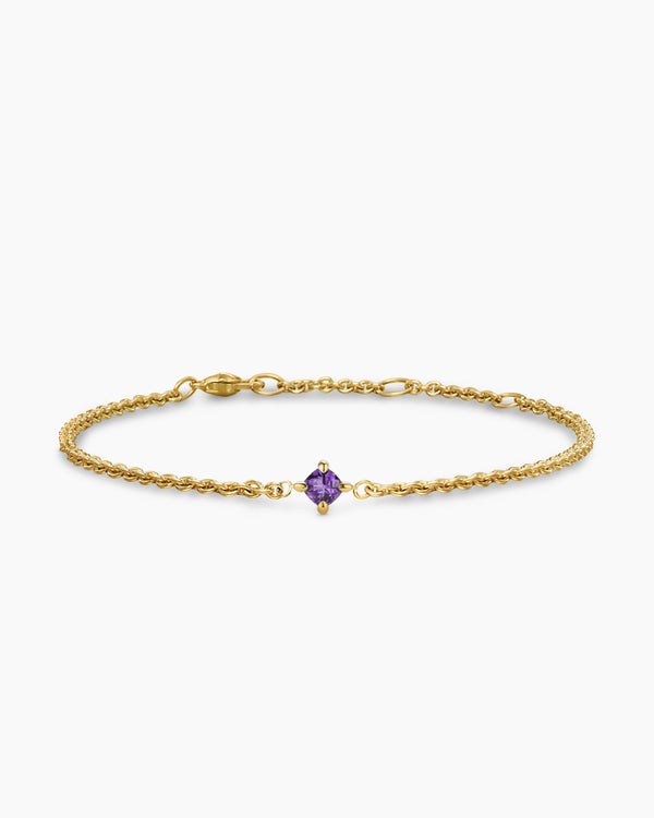 Micro Chatelaine® Chain Bracelet in 18K Yellow Gold with Peridot, 4mm