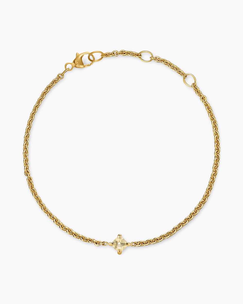 Womens Micro Chatelaine® Chain Bracelet in 18K Yellow Gold with Champagne Citrine, 4mm