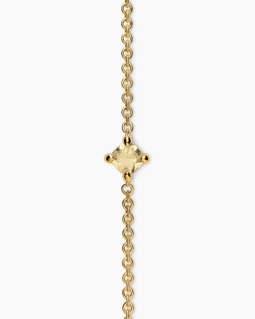 Womens Micro Chatelaine® Chain Bracelet in 18K Yellow Gold with Champagne Citrine, 4mm