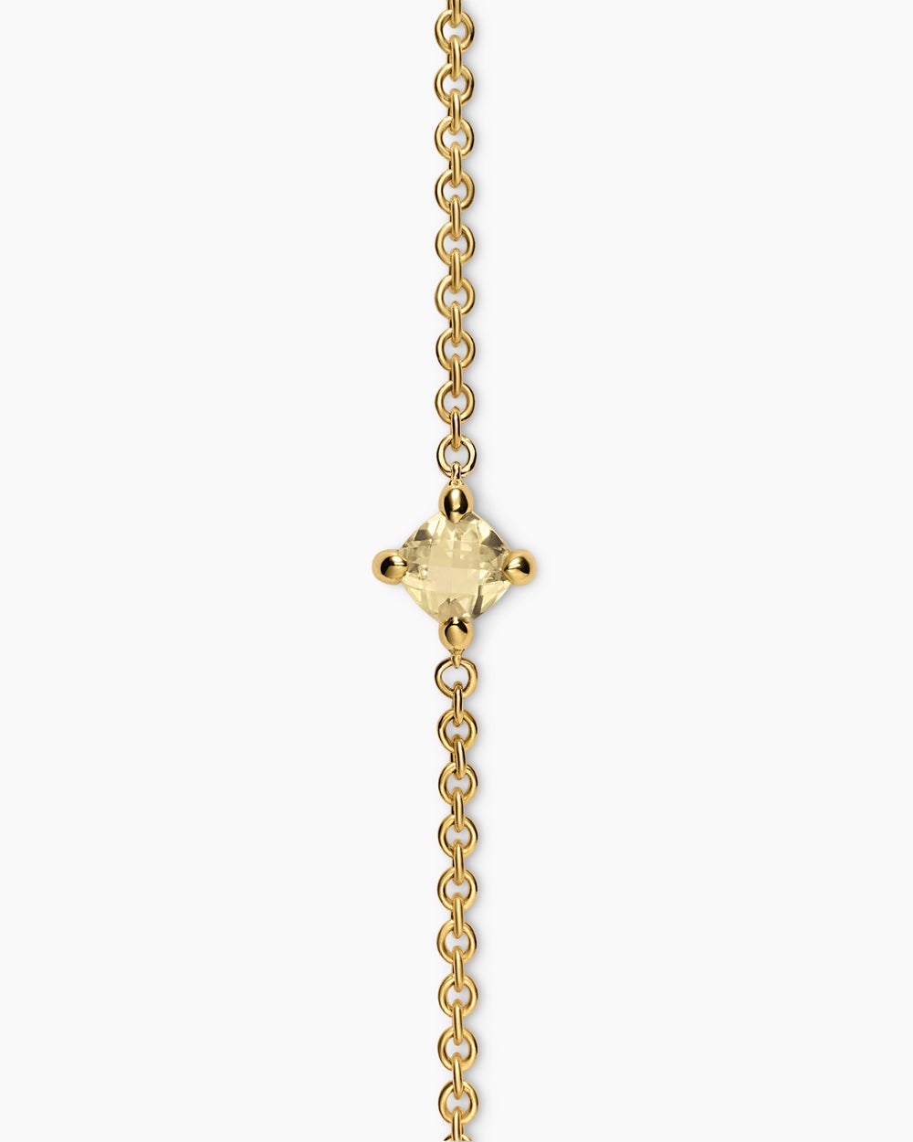 Womens Micro Chatelaine® Chain Bracelet in 18K Yellow Gold with Champagne Citrine, 4mm