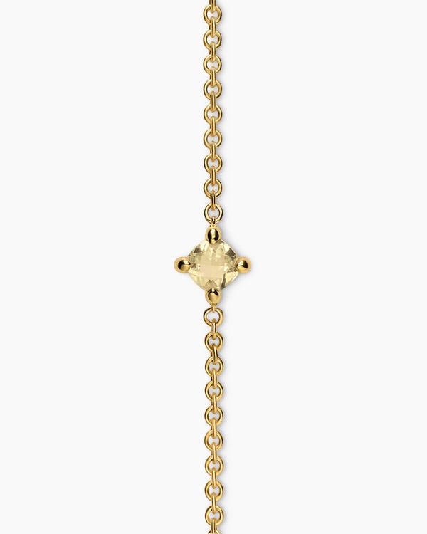 Micro Chatelaine® Chain Bracelet in 18K Yellow Gold with Champagne Citrine, 4mm