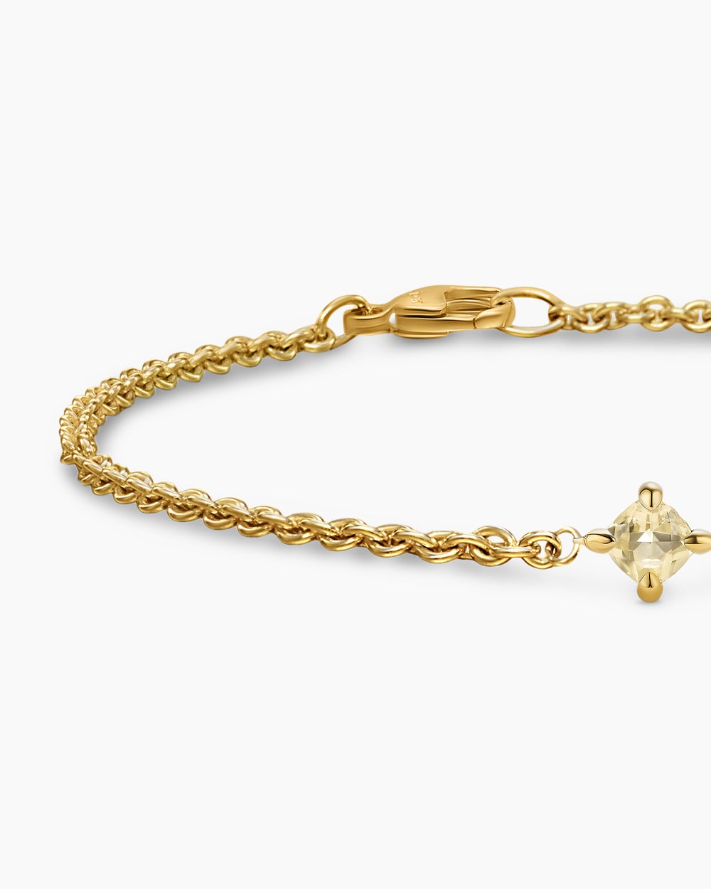 Womens Micro Chatelaine® Chain Bracelet in 18K Yellow Gold with Champagne Citrine, 4mm