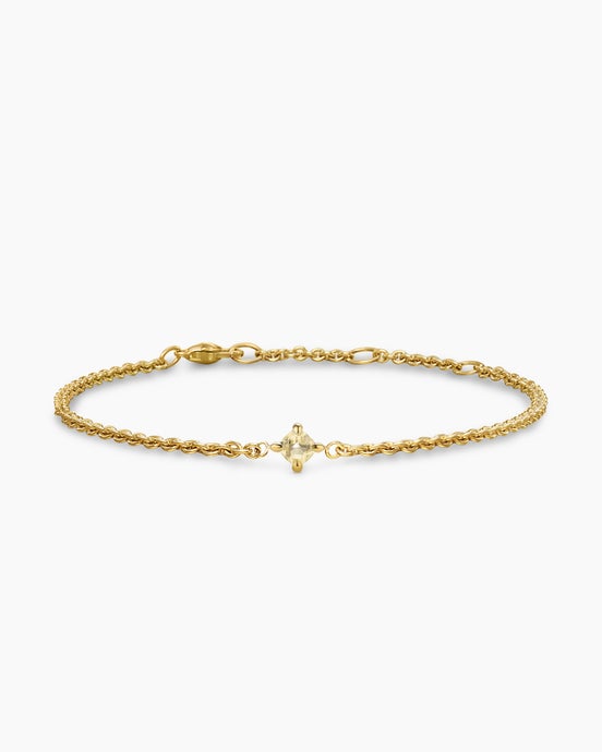Micro Chatelaine® Chain Bracelet in 18K Yellow Gold with Champagne Citrine, 4mm